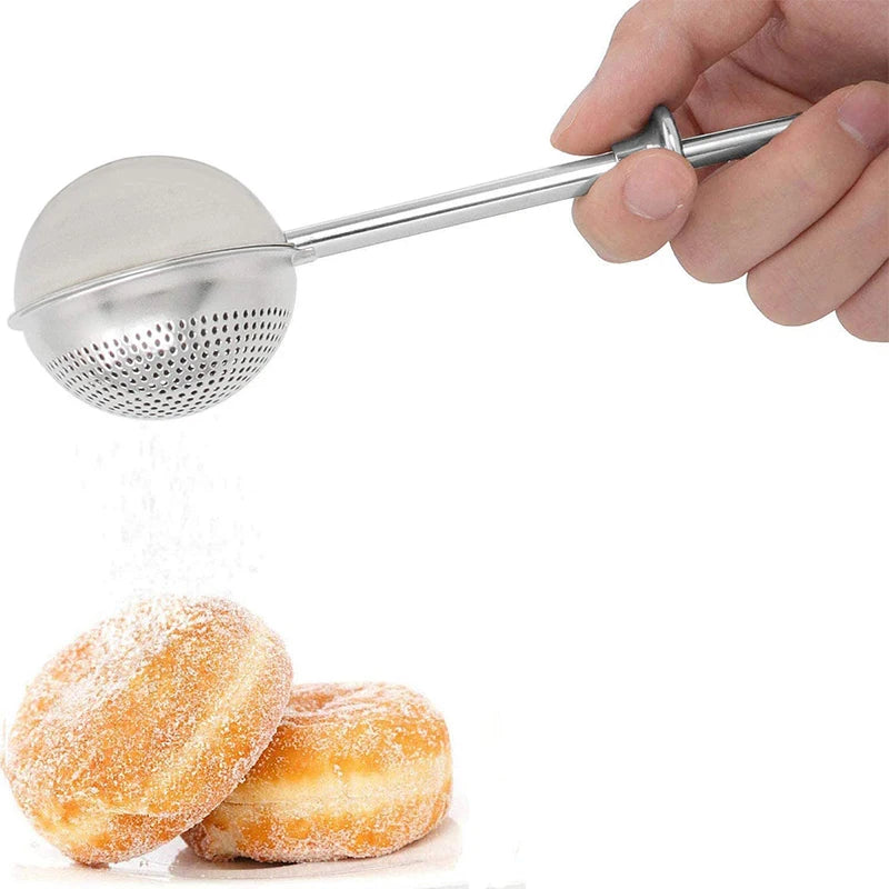 Powdered Sugar Shaker Duster Flour Dispenser Shaker With 304 Stainless Steel Spring-operated Handle For Sugar Flour And Spice