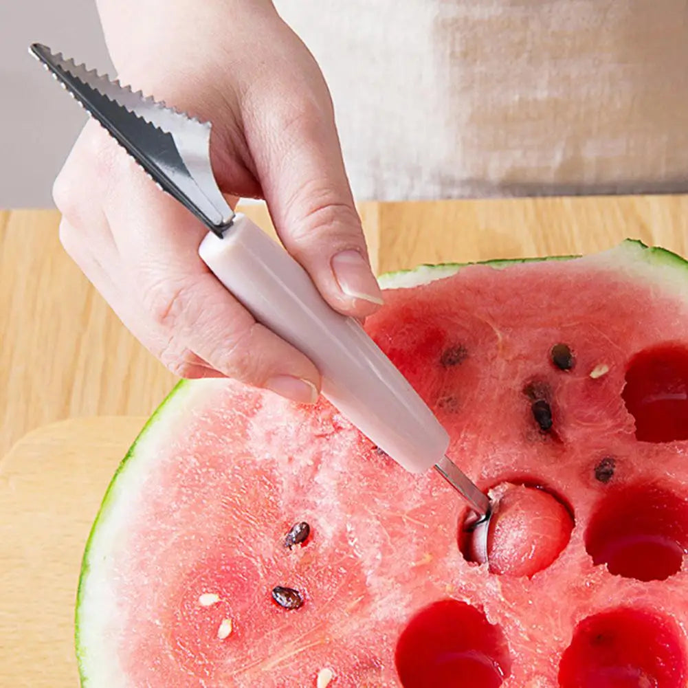 Kitchen Accessories Dual-head Stainless Steel Carving Knife Fruit Watermelon Ice Cream Baller Scoop Stacks Spoon Home gadgets