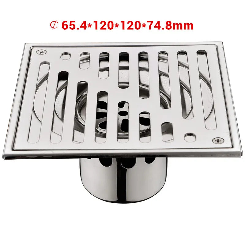 Bangnolux SUS 304 Stainless Steel Square Shower Grate Waste Tile Insert Square Floor Waste Grates Bathroom Drains Drain Strainer