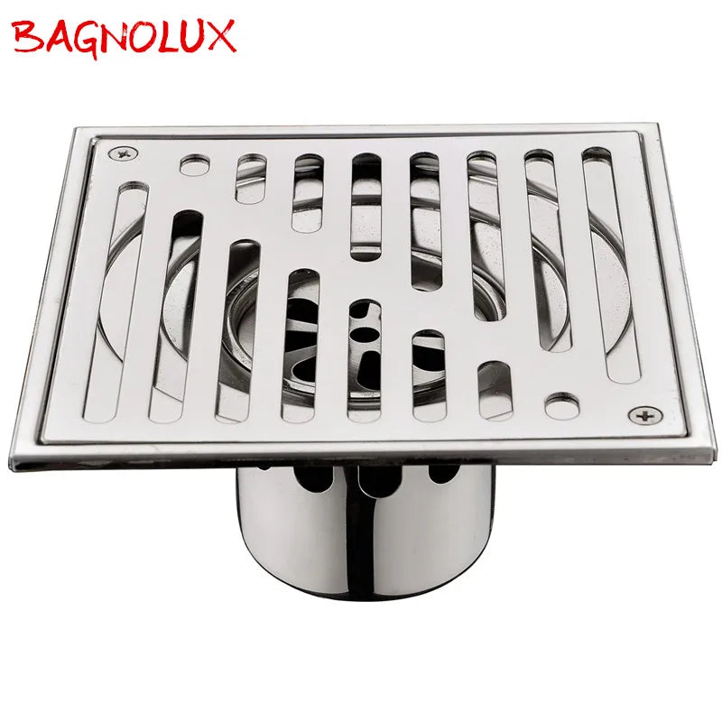 Bangnolux SUS 304 Stainless Steel Square Shower Grate Waste Tile Insert Square Floor Waste Grates Bathroom Drains Drain Strainer