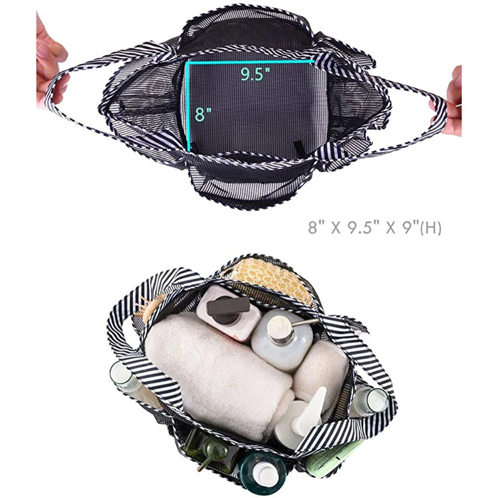 Shower Caddy Tote Mesh Shower Basket Quick Dry Bathroom Organizer With 8 Pockets Portable Caddy For Dorm Camping Swimming