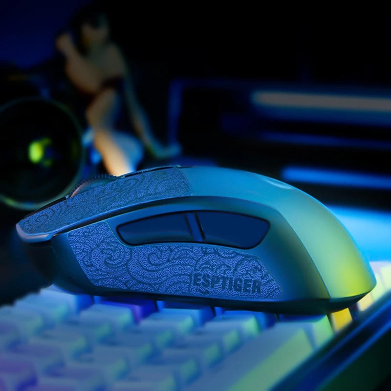 Esports Tiger Mouse Non Slip Skin Side Stickers Grip Tape Handmade Suck Sweat Grips Skates For Logitech G Pro X Superlight GPW
