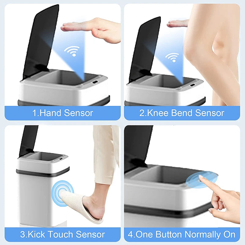 Household Fully Automatic Induction Smart Trash Can With Lid Living Room Kitchen Bedroom Bathroom Trash Can