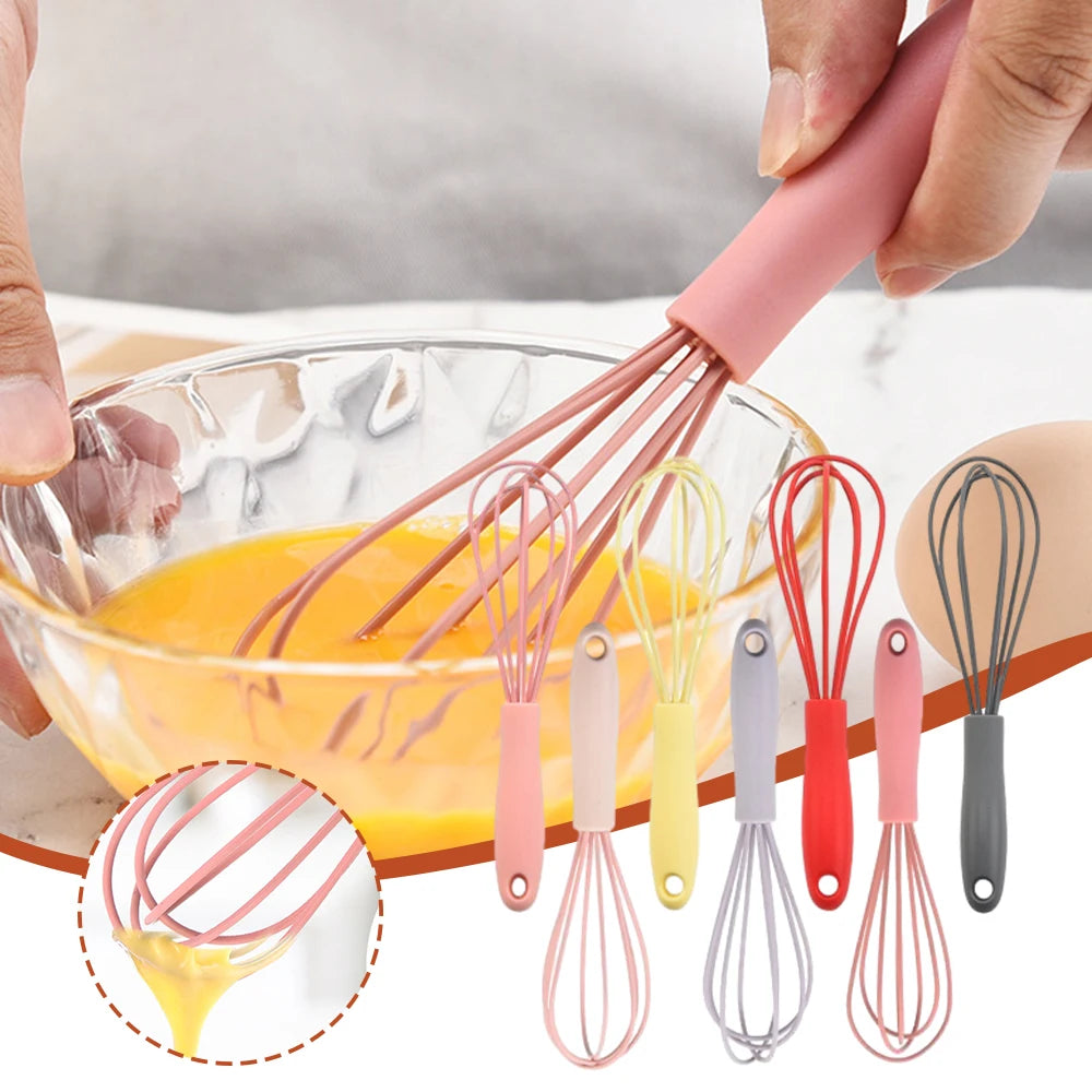 Mini Handheld Silicone Egg Whisk,Practical Food Mixer with Non-Slip Handle for Cream,Portable Manual Eggs Beaters Cooking Tools