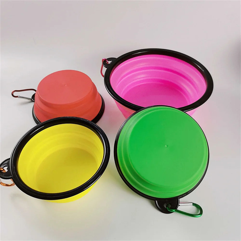 350ml Collapsible Dog Pet Folding Silicone Bowl Outdoor Travel Portable Puppy Food Container Feeder Dish Bowl Pet supplies