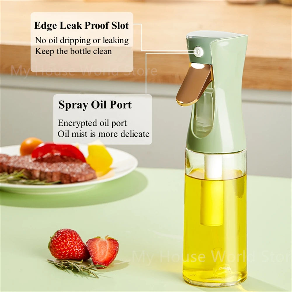 Double Tube Atomized Glass Spray Bottle Health Oil Control Device Olive Oil Edible Oil Suitable for Kitchen Barbecue Air Fryer