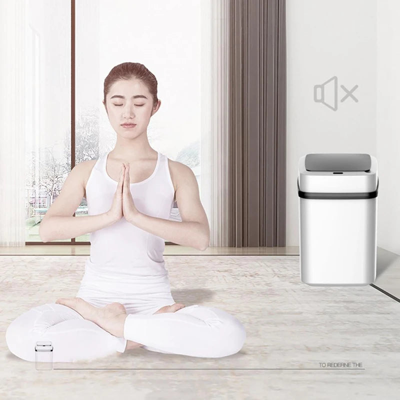 Household Fully Automatic Induction Smart Trash Can With Lid Living Room Kitchen Bedroom Bathroom Trash Can