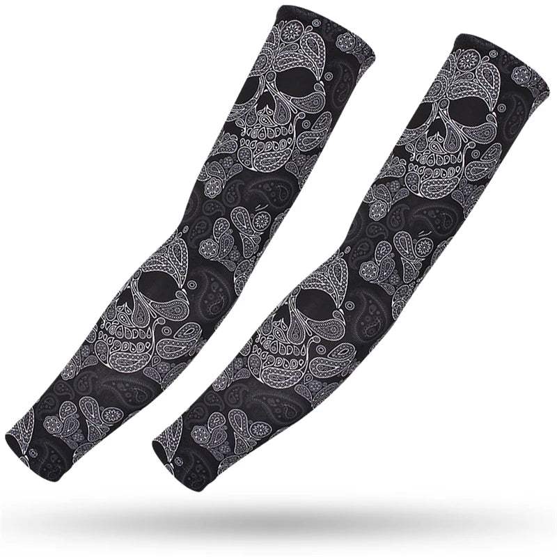 Tattoo Sleeves Men Armguard Outdoor Biker Gloves Driving Sunscreen Fishing Long sleeve Ice Silk Summer Women Arm Sleeves