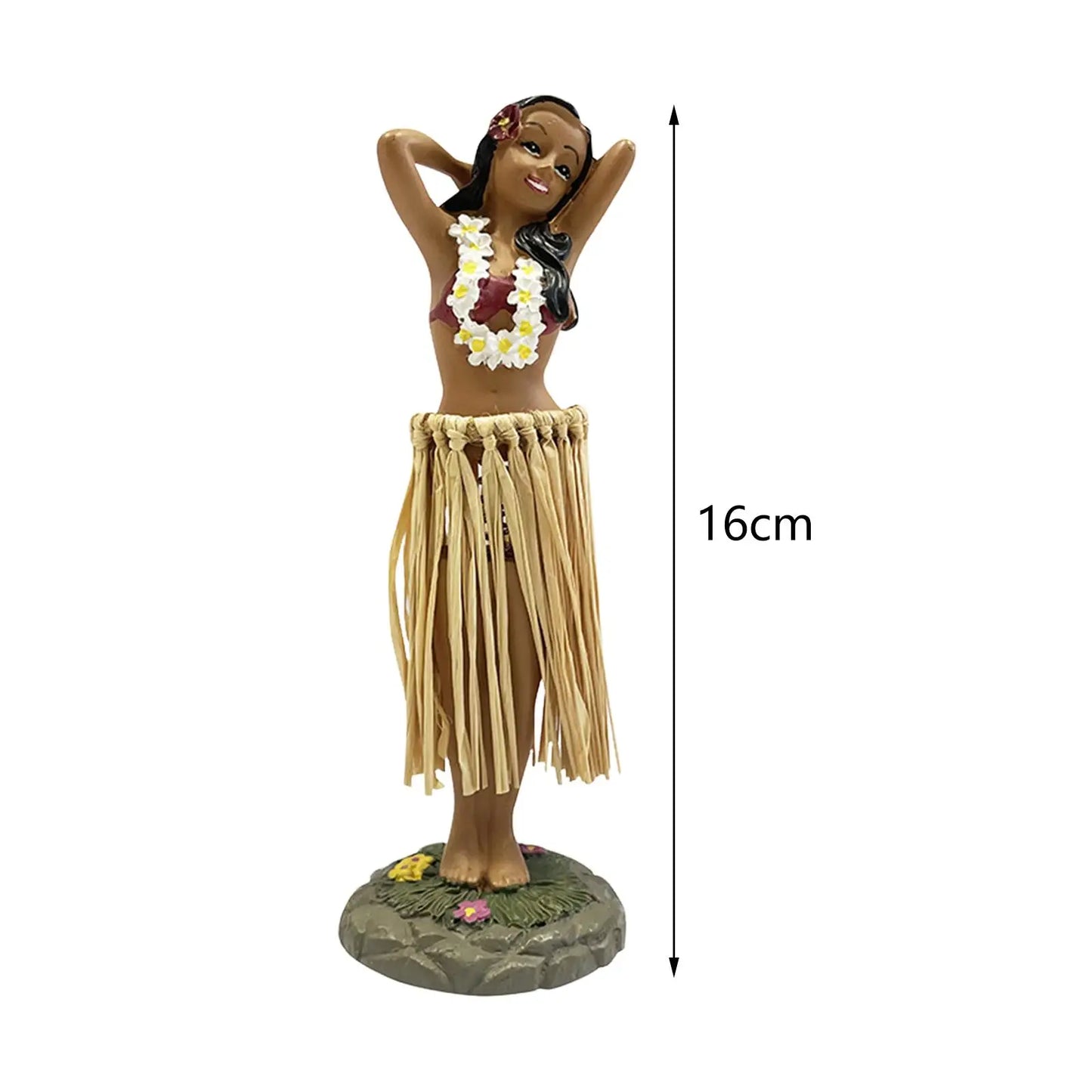 Hawaiian Dashboard Doll Dancing Girl Ornament Mini Collectible Figurines for Car Dashboard Birthday Living Room Decor