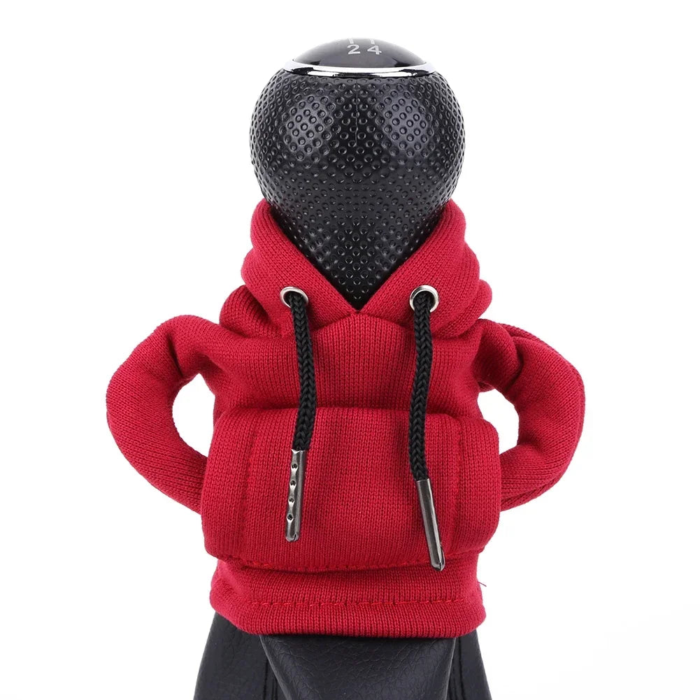 Car Shift Lever Handle Kit Creative Universal Car Gear Shift Washable Hoodie Cover Decoration Funny Car Interior Accessories