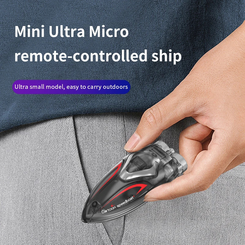 2.4G Electric Racing Boat Waterproof Model Ship Mini LED Light High Speed Remote Control Child Outdoor Toys for Boys Kids Gifts