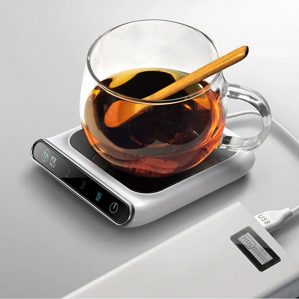 Cup Warmer Pad Office Milk Tea Water Heating Pad Electric Desktop Heating Coaster Accessory with 3 Adjustable Temperatures