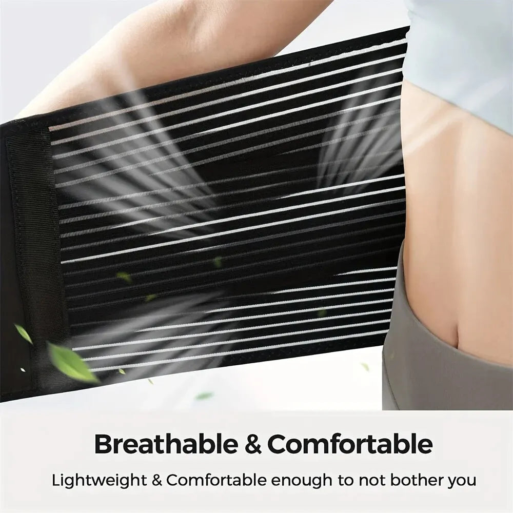 Back Lumbar Support Belt Men Spine Decompression Waist Trainer Adjustable Back Brace for Lower Back Pain Relief with 6 Stays 1PC