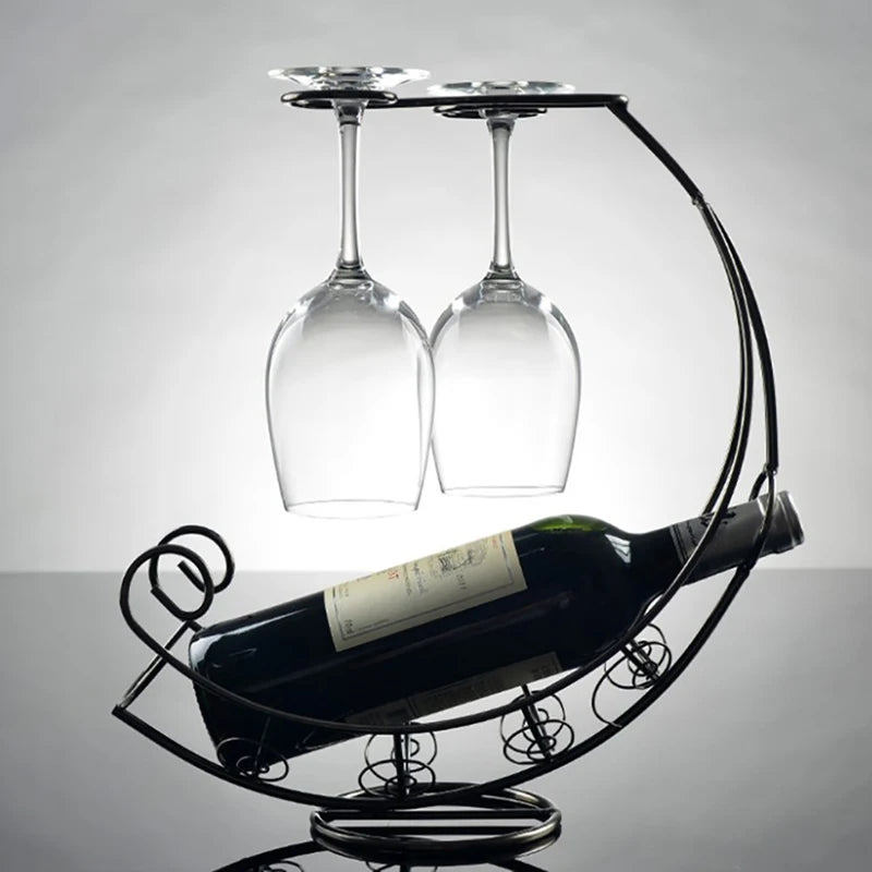 Creative Metal Wine Rack Hanging Wine Glass Holder Bar Stand Bracket Display