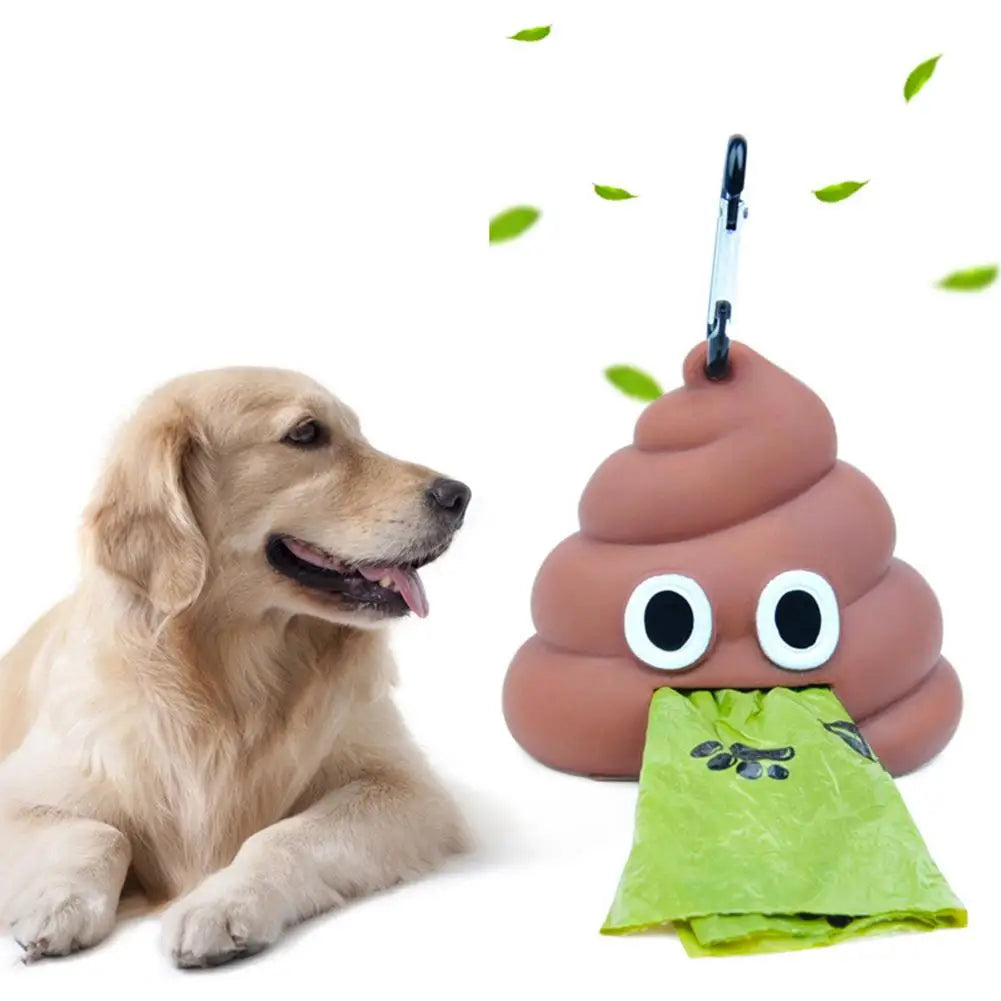 【Ready Stock】Poop-shaped Garage Dispenser Portable Soft Pet Poop Storage Box Waste Bags Garbage Bag Cleaning Tools For Cat Dog