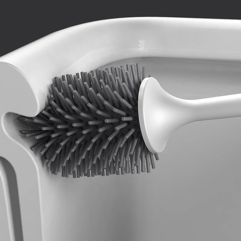 TPR Soft Toilet Brush Silicone Head Quick DrainingWall-Mount or Floor-Standing Cleaning Brush Toilet Brush Bathroom Accessories