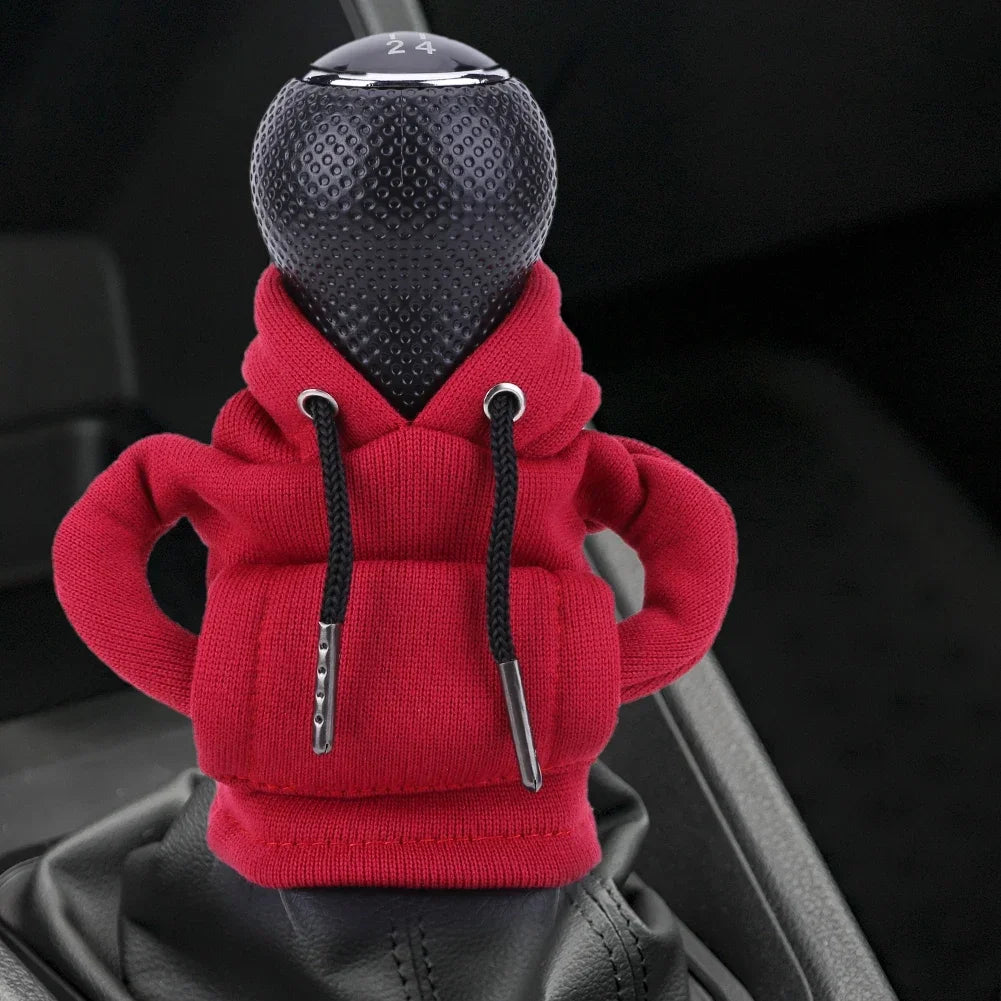 Car Shift Lever Handle Kit Creative Universal Car Gear Shift Washable Hoodie Cover Decoration Funny Car Interior Accessories