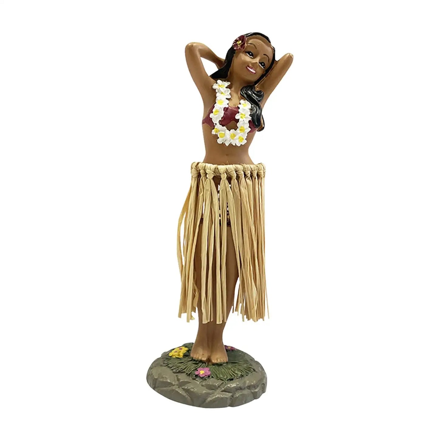 Hawaiian Dashboard Doll Dancing Girl Ornament Mini Collectible Figurines for Car Dashboard Birthday Living Room Decor