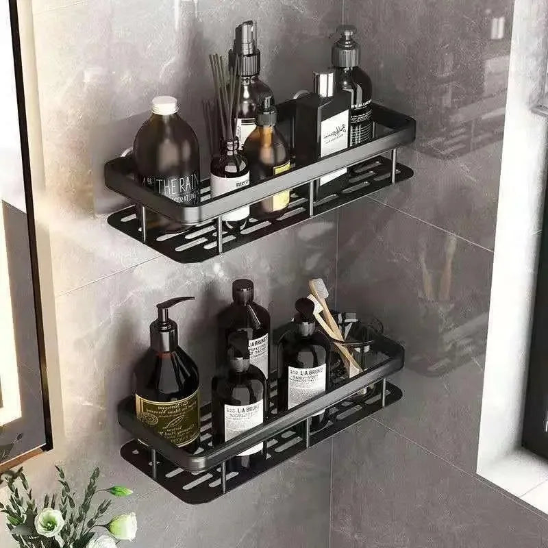 Wall Hanging Corner Rectangular Rack wall mounted Bathroom Shelf Towel ShelvesWall Shower Triangle storage rack without punching