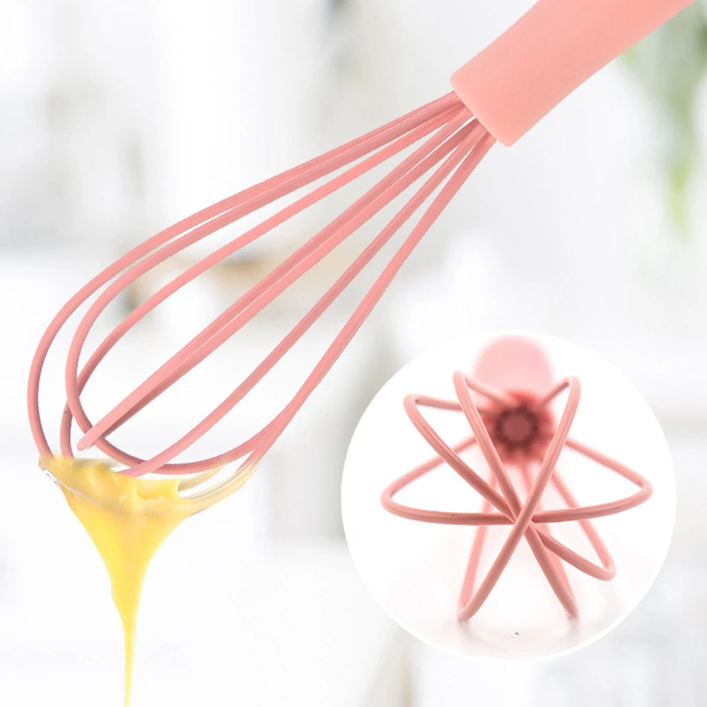 Mini Handheld Silicone Egg Whisk,Practical Food Mixer with Non-Slip Handle for Cream,Portable Manual Eggs Beaters Cooking Tools
