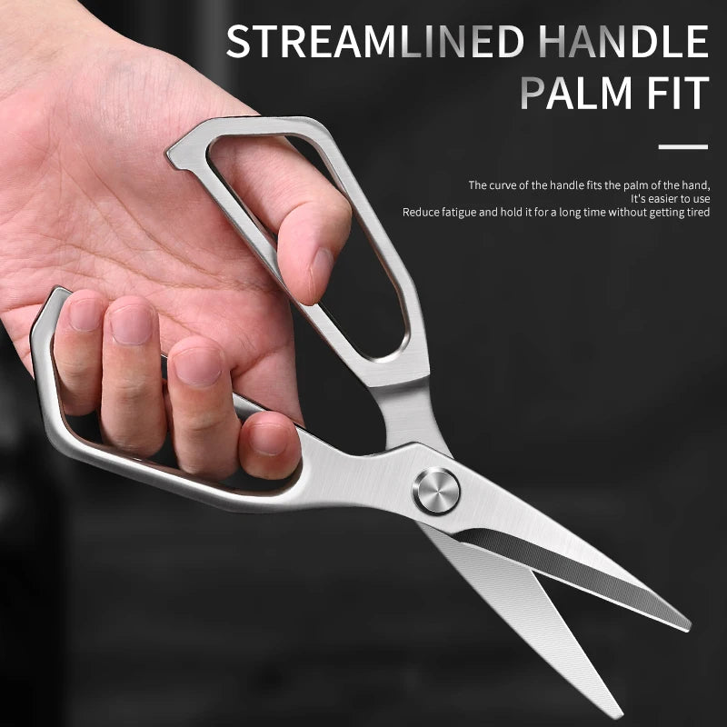 Stainless steel kitchen scissors, safe and durable, sharp, barbecue, cut chicken bone, food grade cut bone special