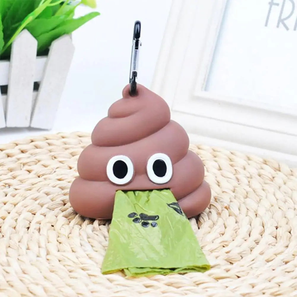 【Ready Stock】Poop-shaped Garage Dispenser Portable Soft Pet Poop Storage Box Waste Bags Garbage Bag Cleaning Tools For Cat Dog