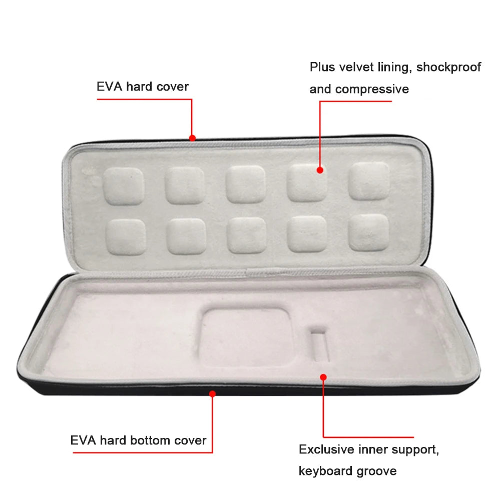 Portable Carrying Case for Logitech MX Keys Wireless Keyboard Travel Protective Bag Hard EVA Case Gaming Waterproof Storage Box