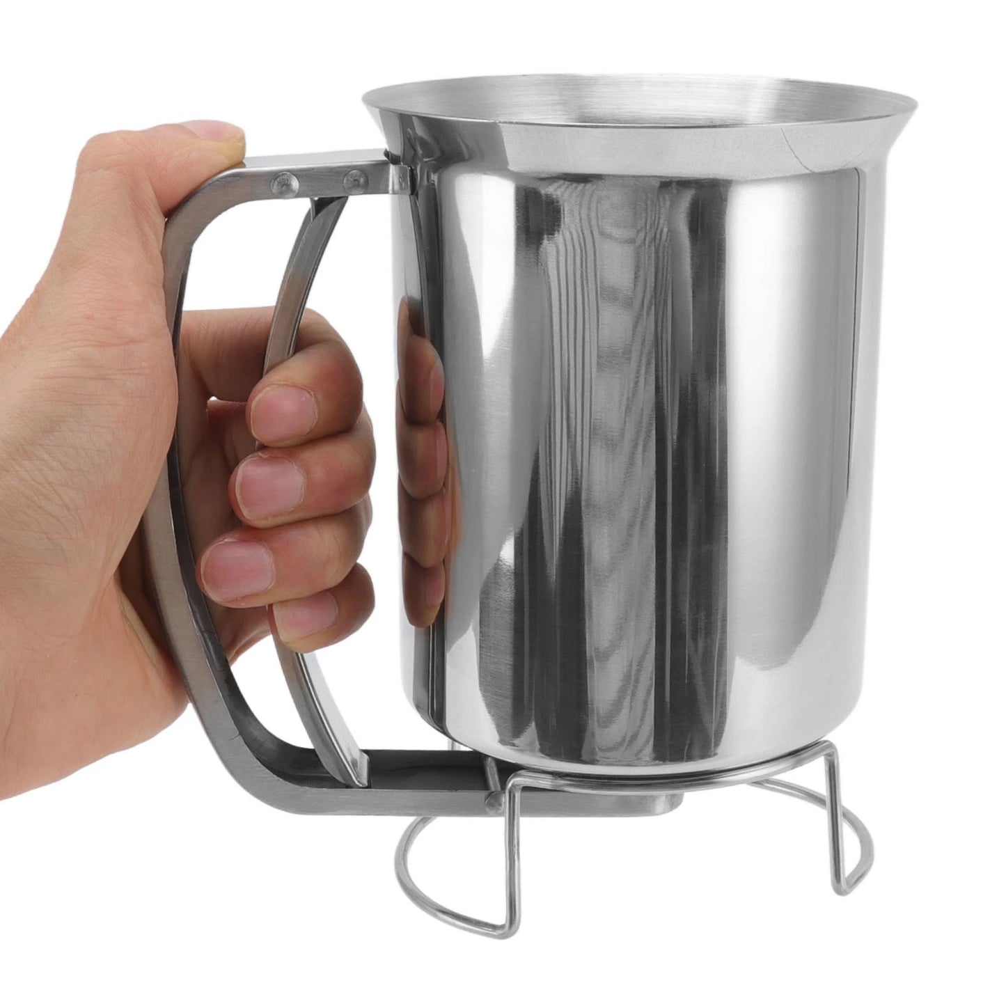 Batter Dispenser Pancake Batter Dispenser Handheld Stainless Steel Pancake Pourer for Baking Cupcakes Muffins Pancake Dispenser