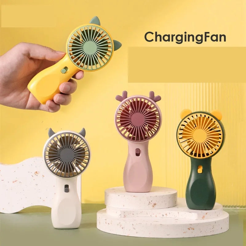 New USB Mini Fan Portable Handheld Fan Rechargeable Mini Handy Fan Pocket Size Low Noise Small Electric Fan Student Dormitory