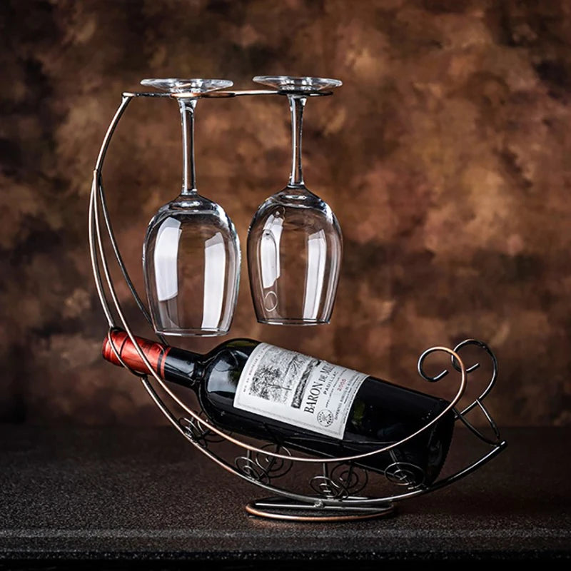 Creative Metal Wine Rack Hanging Wine Glass Holder Bar Stand Bracket Display