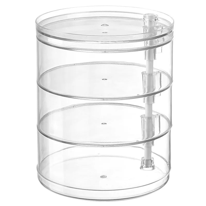 Rotating Jewelry Storage Box Multi-Layer Makeup Storage Rack Bracelet Earring Round Plastic Organizer Boxes Holder Display Rack