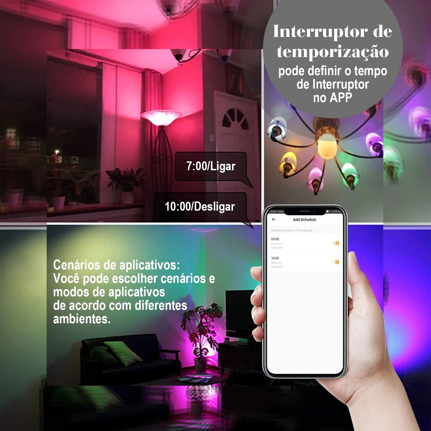 Smart lamp Alexa original Portuguese smart home Tuya smart home automation control Bluetooth control