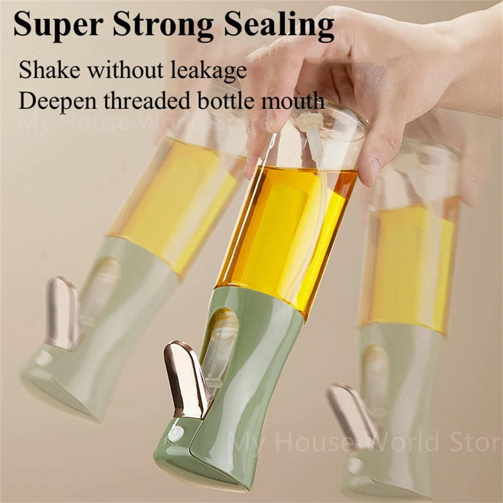 Double Tube Atomized Glass Spray Bottle Health Oil Control Device Olive Oil Edible Oil Suitable for Kitchen Barbecue Air Fryer