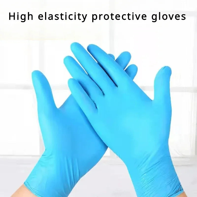 100pcs Disposable Nitrile Rubber Gloves Latex-free Laboratory Work Thickened Pet Care Paint Kitchen High Elasticity