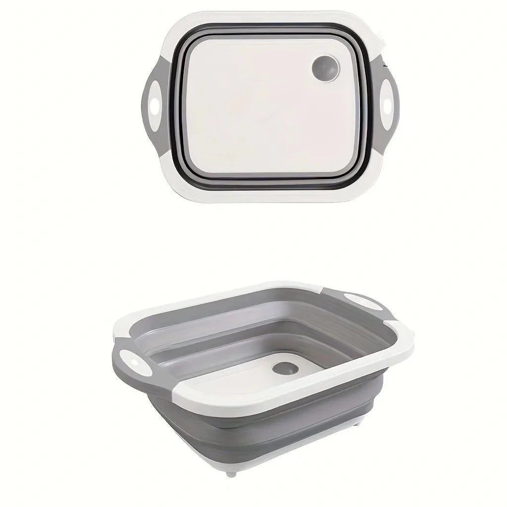 Cross-border Folding Vegetable Board Dual-purpose Cutting Board Household Wash Basin Non-slip Multifunctional Sticky Board Plast