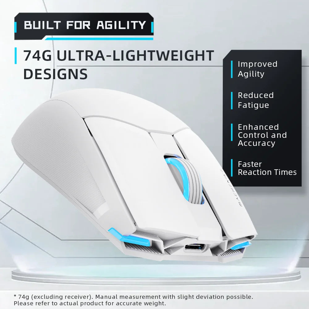Wireless Gaming Mouse Machenike M7 Pro PAW3395 26000DPI 74g RGB For Laptop PC Mouse Gamer Kailh Switch Programmable Rechargeable