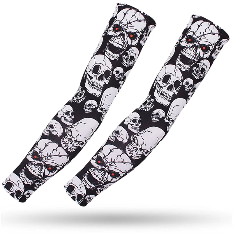 Tattoo Sleeves Men Armguard Outdoor Biker Gloves Driving Sunscreen Fishing Long sleeve Ice Silk Summer Women Arm Sleeves