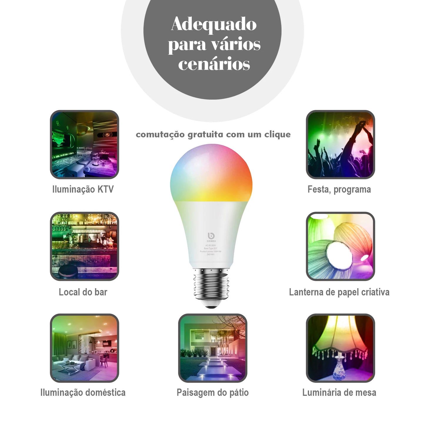 Smart lamp Alexa original Portuguese smart home Tuya smart home automation control Bluetooth control