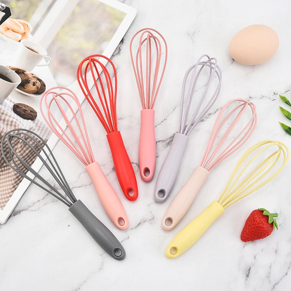 Mini Handheld Silicone Egg Whisk,Practical Food Mixer with Non-Slip Handle for Cream,Portable Manual Eggs Beaters Cooking Tools