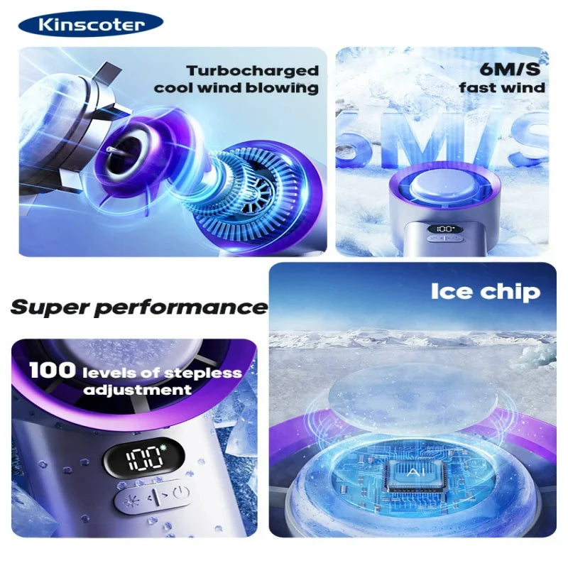 Portable handheld turbo fan, adjustable personal micro fan with 100 wind speeds, battery powered, electric, for eyelashes