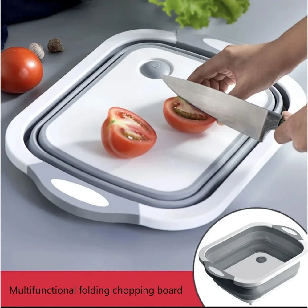 Cross-border Folding Vegetable Board Dual-purpose Cutting Board Household Wash Basin Non-slip Multifunctional Sticky Board Plast