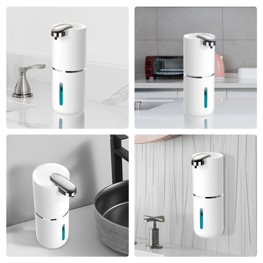 380ml Electric Sanitizer Dispenser IPX5 Waterproof Touchless Foam Soap Dispenser Infrared Sensor 4 Gears for Bathroom Kitchen