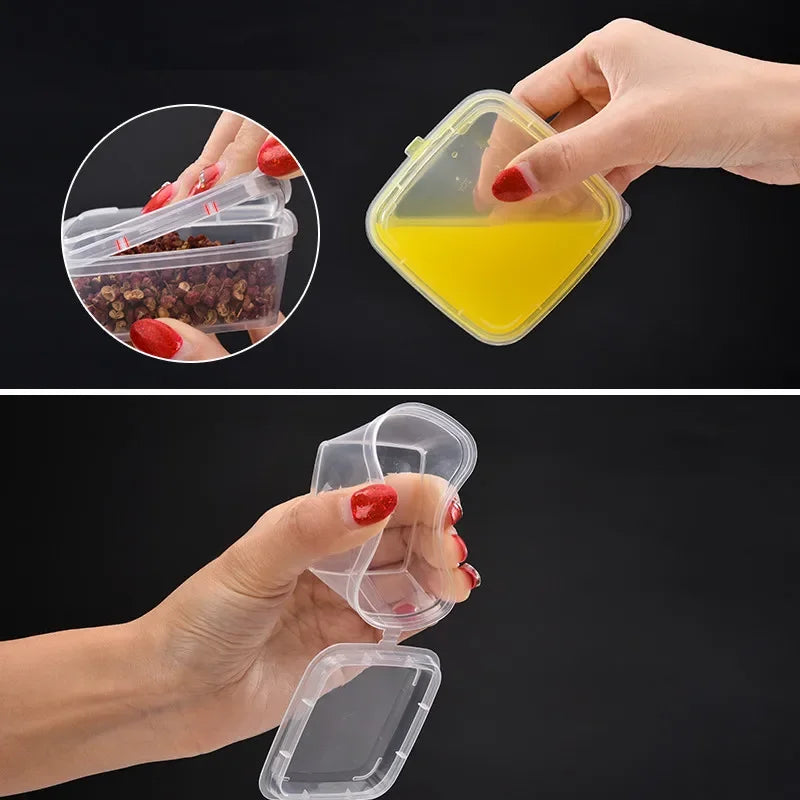 50Pcs With Lids Kitchen Organizer Disposable Sauce Pot Food Small Sauce Container Box Plastic Clear Chutney Chili Sauce Cups
