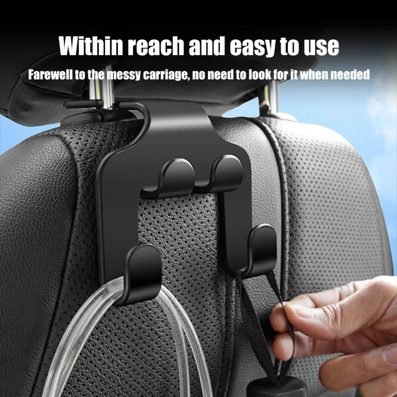 1/2pcs Multifunctional Car Seat Back Hook Double Head Phone Hanger Headrest Hanging Bag Storage Hanger Car Interior Accessories