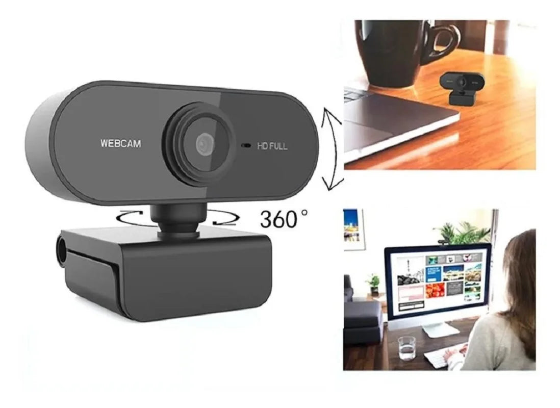 Webcam 1080p Full Hd Camera Computer Microphone W18 Video Call Meeting Home Office Streamer Youtuber PC Notebook Brazil