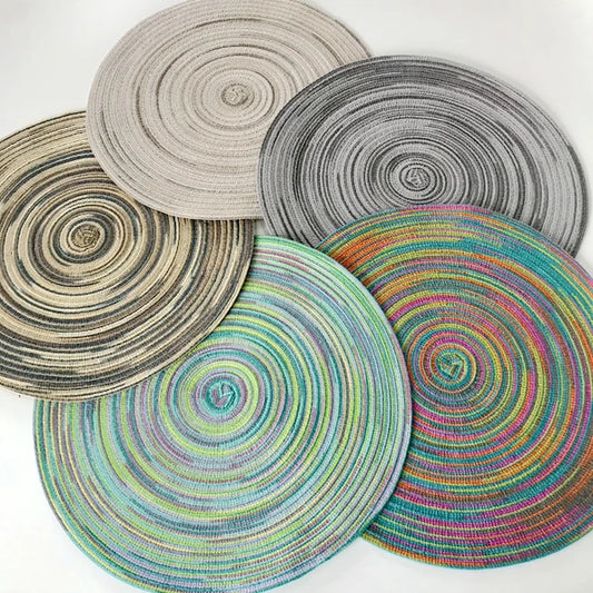 Decoration Round Weaving Place Dining Table Pad, Heat Resistant Kitchen Anti-Skid Mat