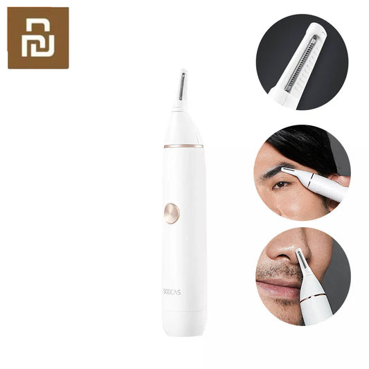 Xiomi Youpin Soocas IPX5 waterproof Nose Hair Trimmer Eyebrow Clipper Sharp Blade Cordless Nasal Cleaner for Men women