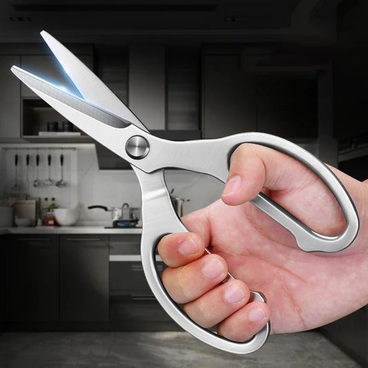 Stainless steel kitchen scissors, safe and durable, sharp, barbecue, cut chicken bone, food grade cut bone special