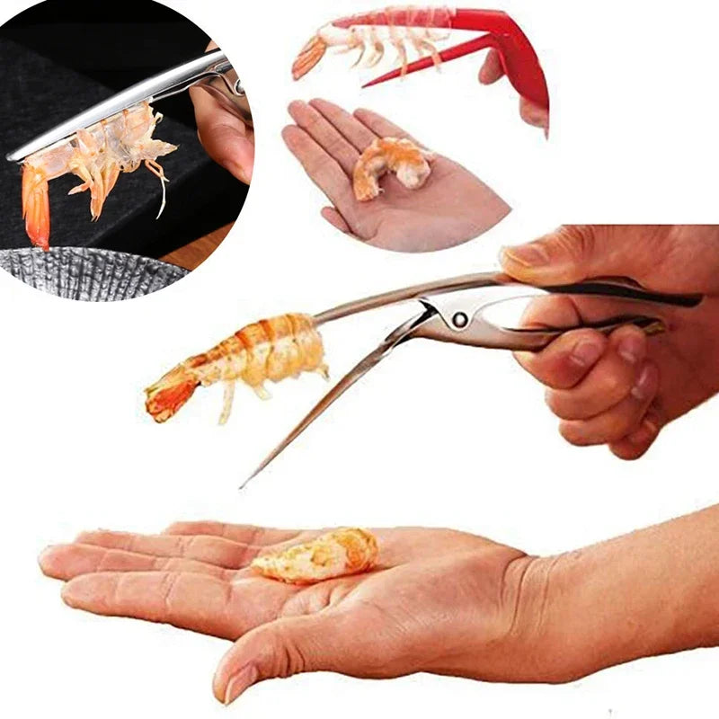 1pcs Prawn Peeler Stainless Steel Prawn Deveiner Peel Device Creative Kitchen Cooking Seafood Tools Kitchen Gadgets Shrimp