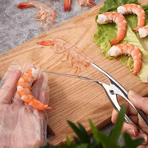 1pcs Prawn Peeler Stainless Steel Prawn Deveiner Peel Device Creative Kitchen Cooking Seafood Tools Kitchen Gadgets Shrimp